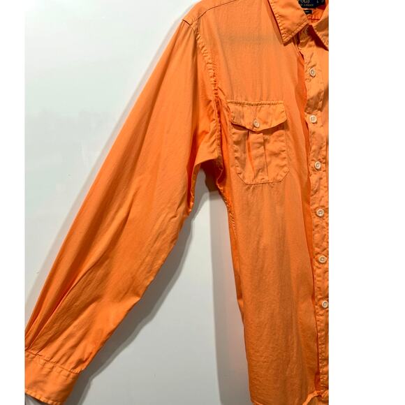 Ralph Lauren Polo Button Down Shirt Orange Halloween Casual Preppy Men's Large - Picture 5 of 7